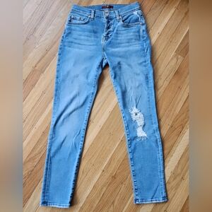 NWOT 7 For All Mankind Josefina Skinny Jeans Distressed Blue Size 23